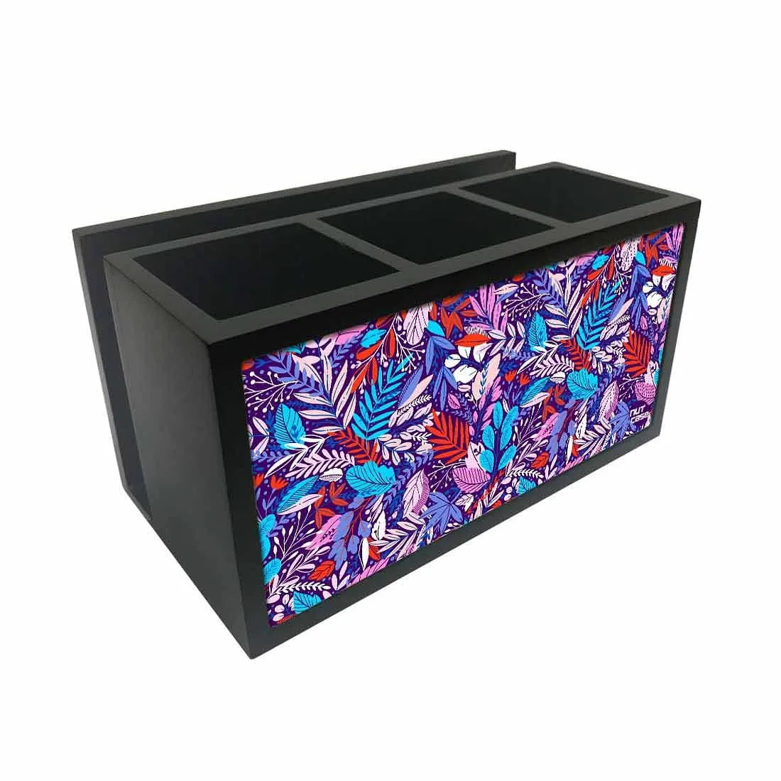 Cutlery Tissue Holder Napkin Stand -  Jungle Purple Multicolor Florals