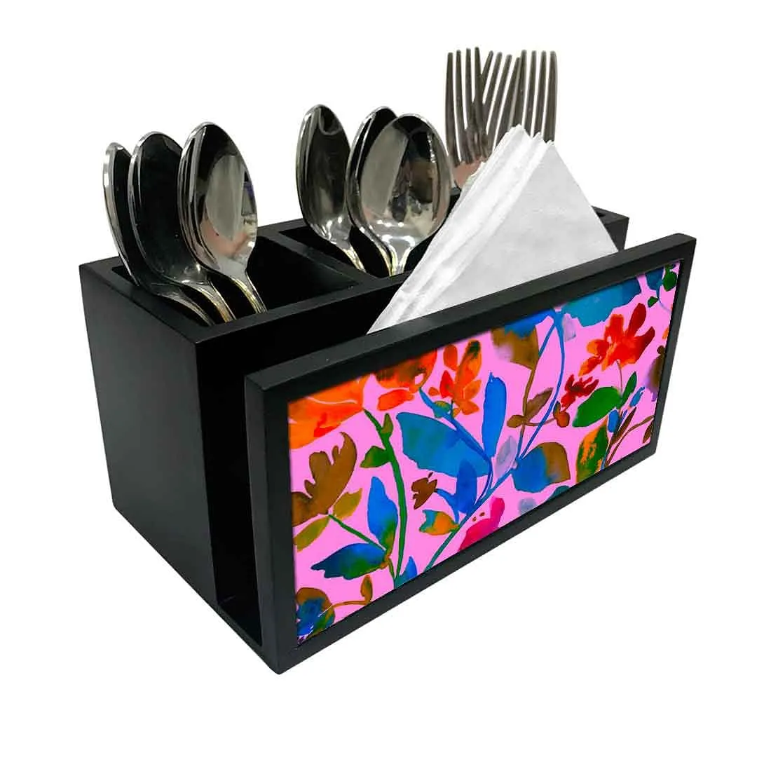 Cutlery Tissue Holder Napkin Stand -  Watercolor Flower