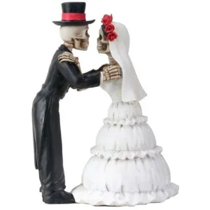 Day of the Dead Embracing Skulls Wedding Cake Topper