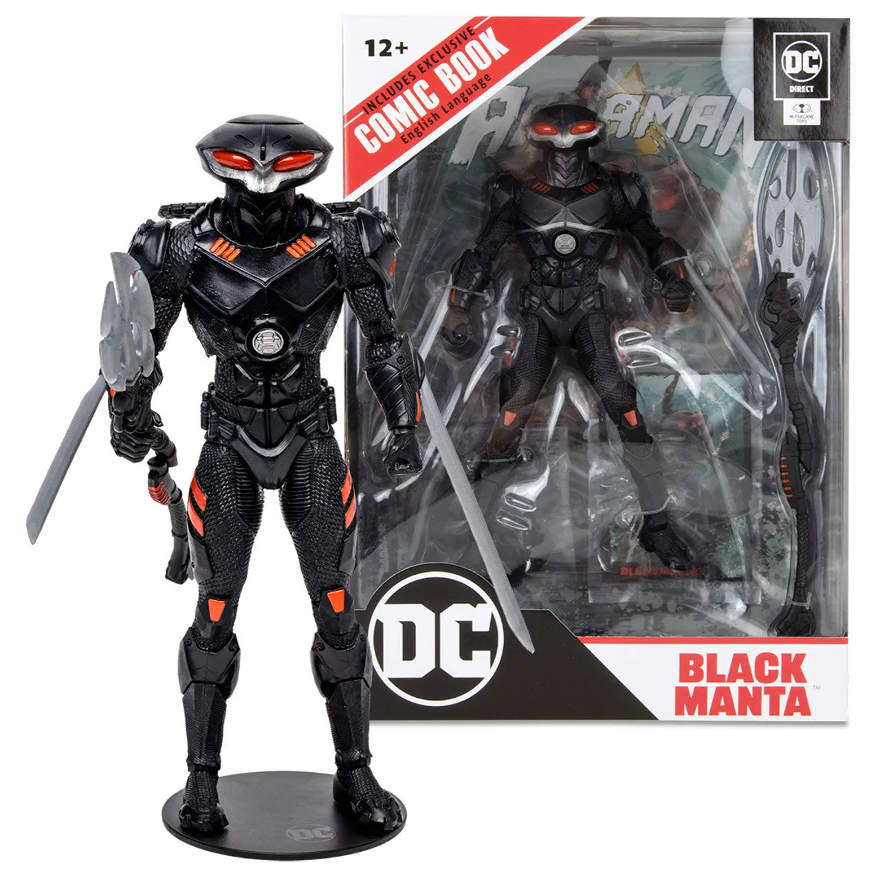 DC Multiverse Black Manta w/Aquaman Comic (DC Page Punchers) 7" Inch Scale Action Figure - McFarlane Toys