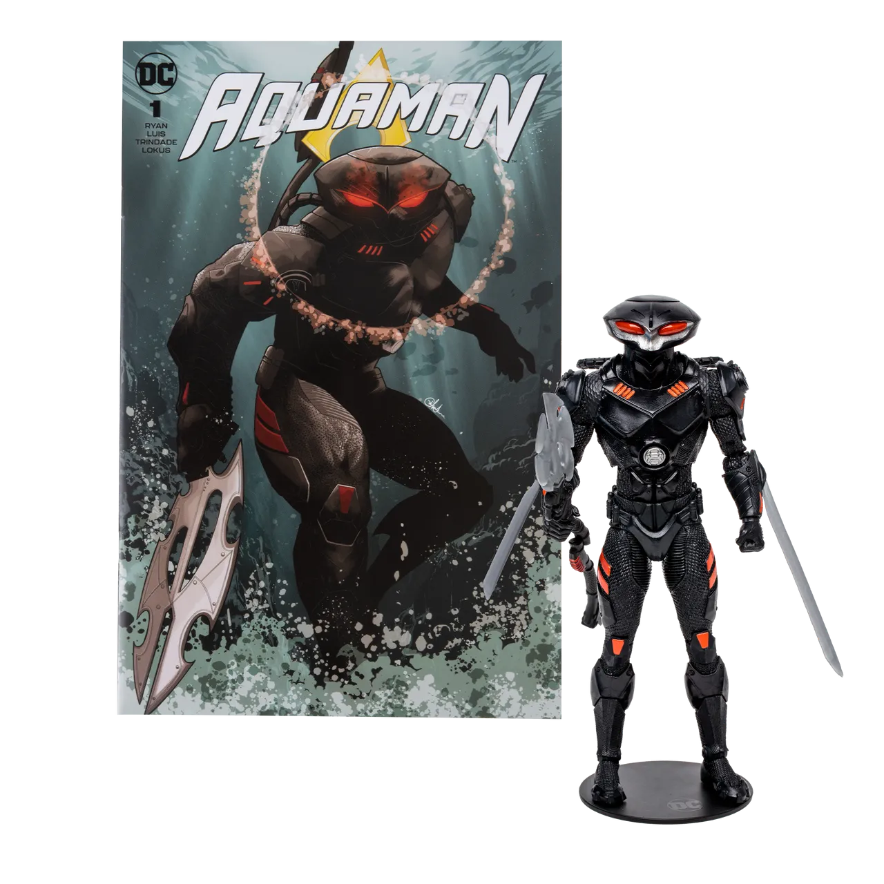 DC Multiverse Black Manta w/Aquaman Comic (DC Page Punchers) 7" Inch Scale Action Figure - McFarlane Toys