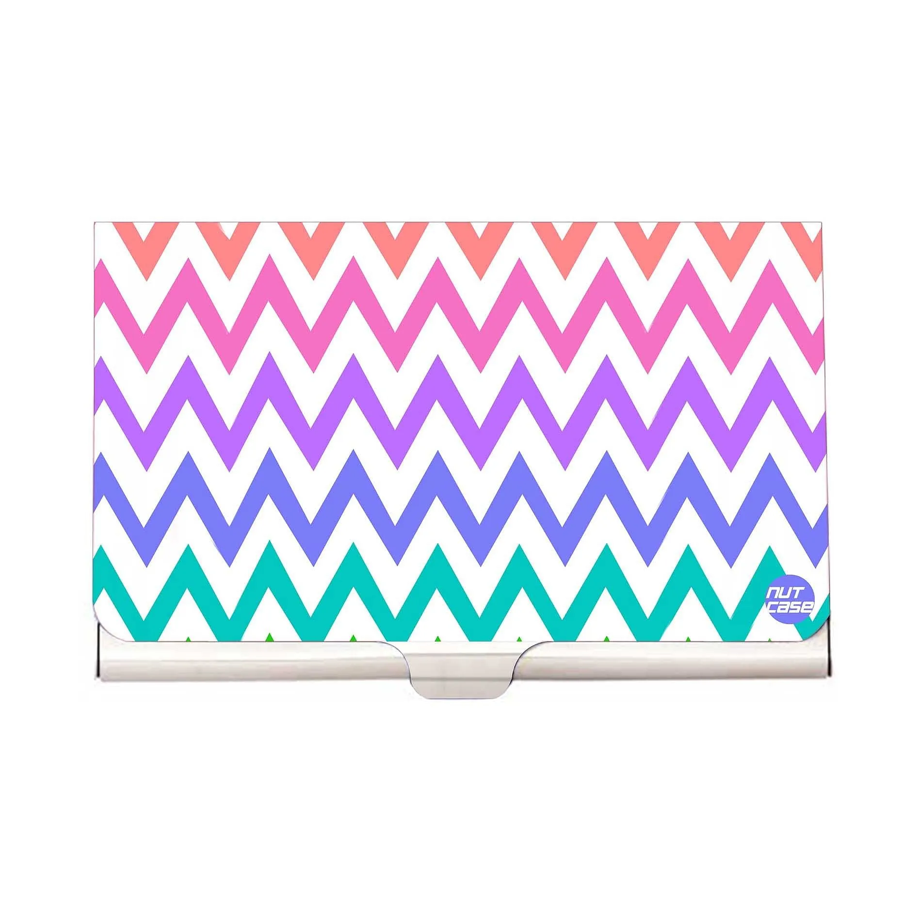 Designer Visiting Card Holder Nutcase - Rainbow Chevron