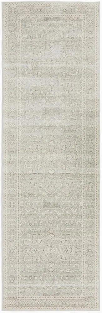 Evoke Silver Flower Transitional Runner Rug