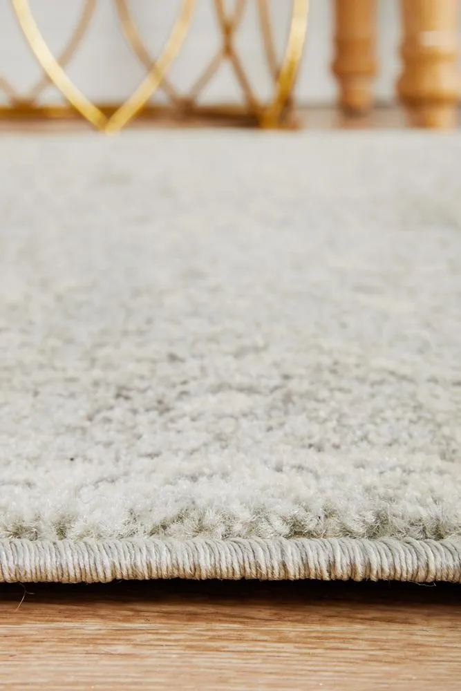 Evoke Silver Flower Transitional Runner Rug