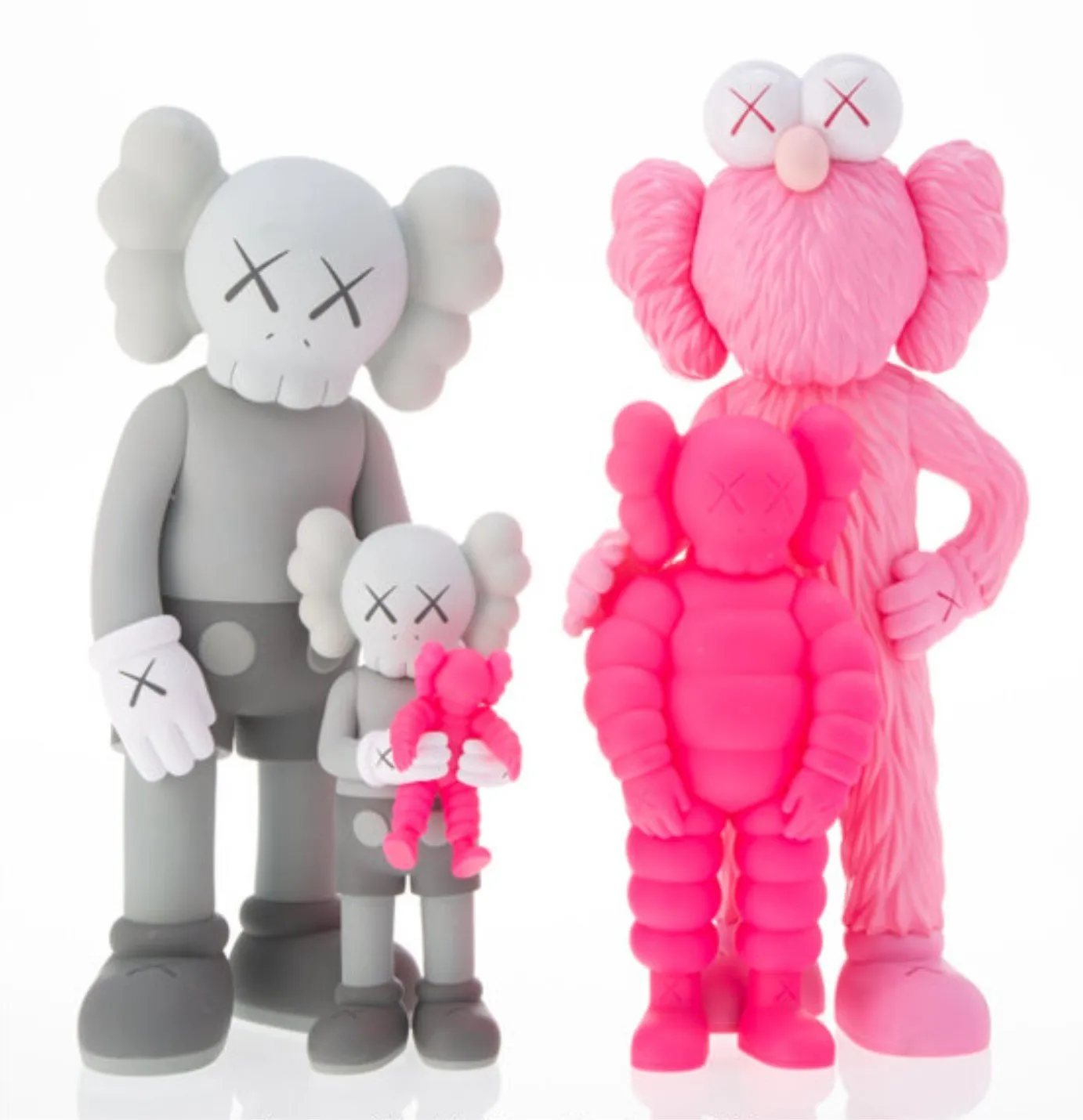 Family- Grey/Pink Fine Art Toy by Kaws- Brian Donnelly