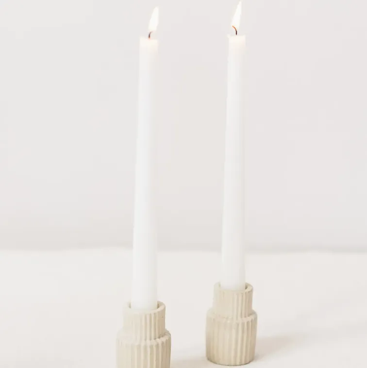 Fig and Stone Taper Candle Holders