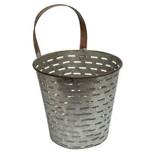 Galvanized Metal Olive Bucket