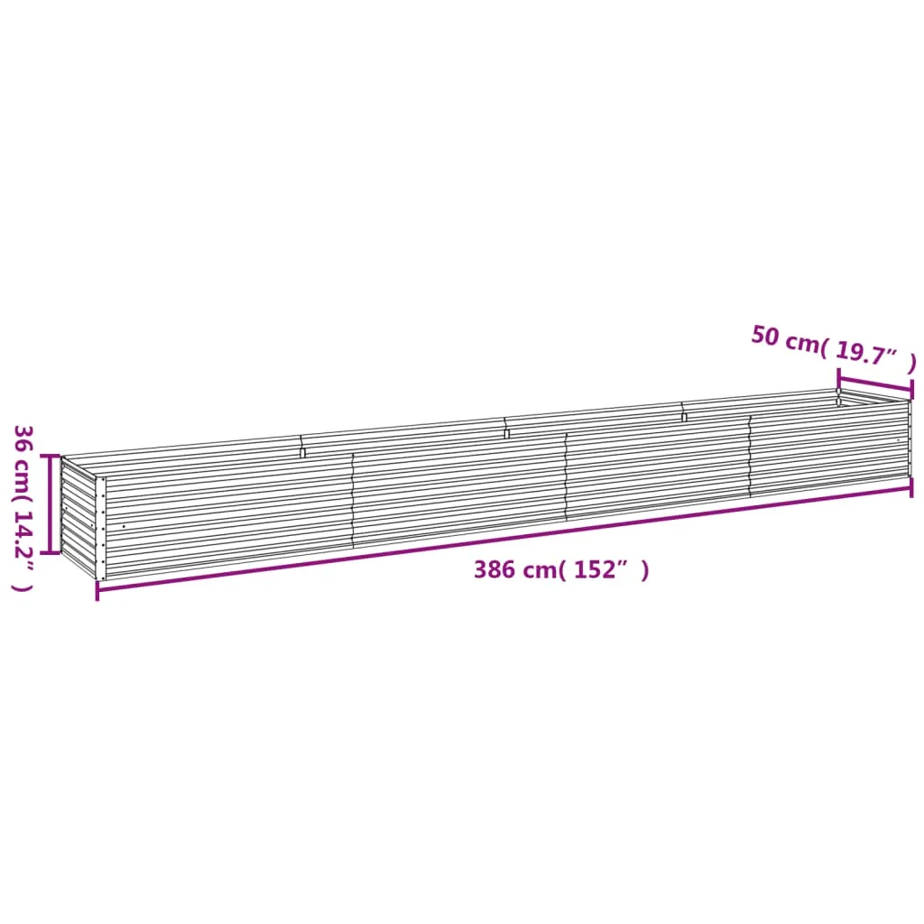 Garden Raised Bed 386x50x36 cm Corten Steel