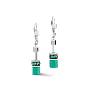 GeoCUBE® Iconic earrings silver-green