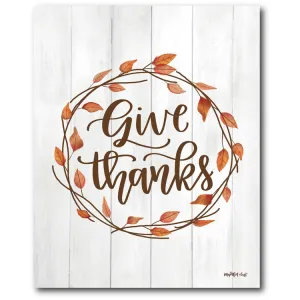 Give Thanks 16" x 20" Gallery-Wrapped Canvas Wall Art