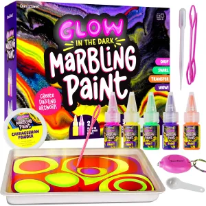 Glow in The Dark Marble Paint Kit for Kids - Water Marbling