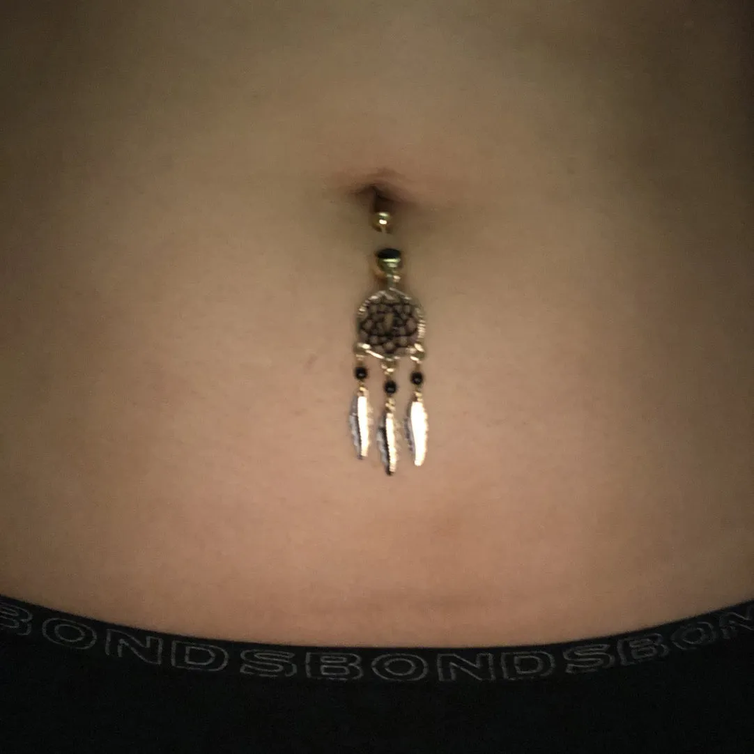 Golden Midnight Dream Catcher Belly Ring