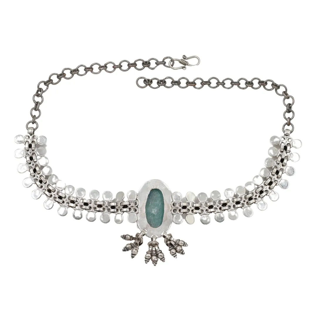 Graceful Adornment: Sangeeta Boochra Silver Necklace