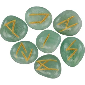 Green Aventurine Gemstone Rune Set