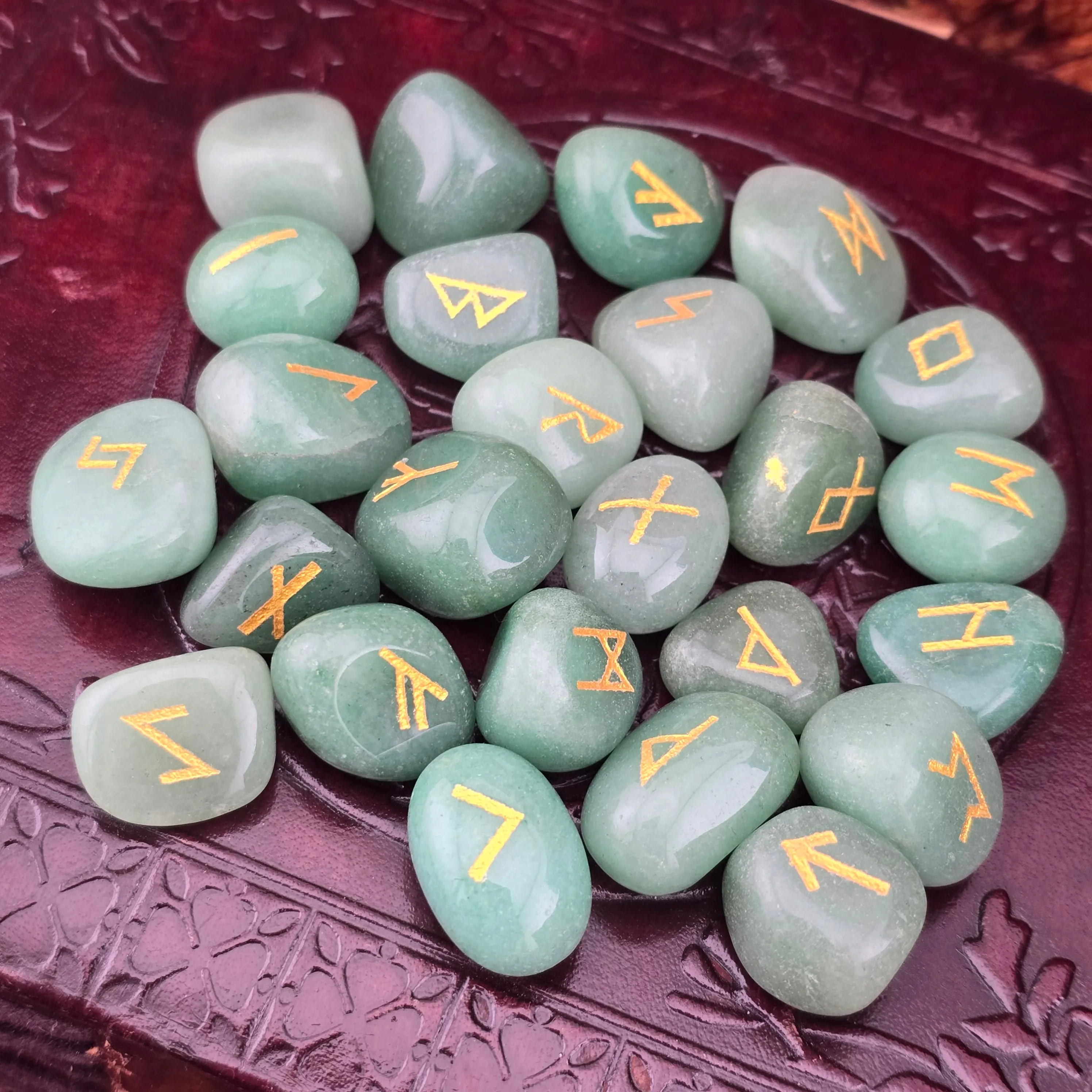 GREEN AVENTURINE RUNE SET