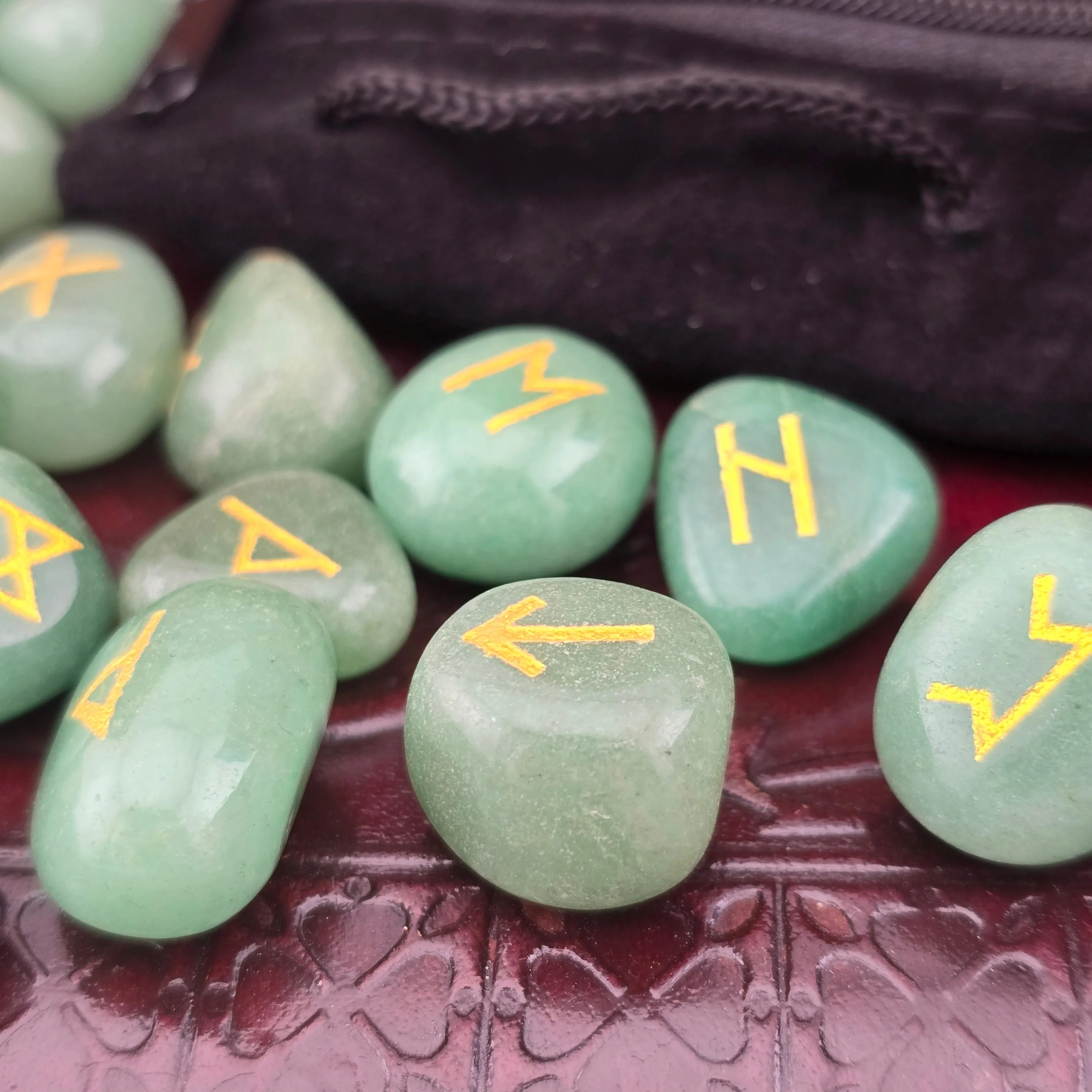 GREEN AVENTURINE RUNE SET