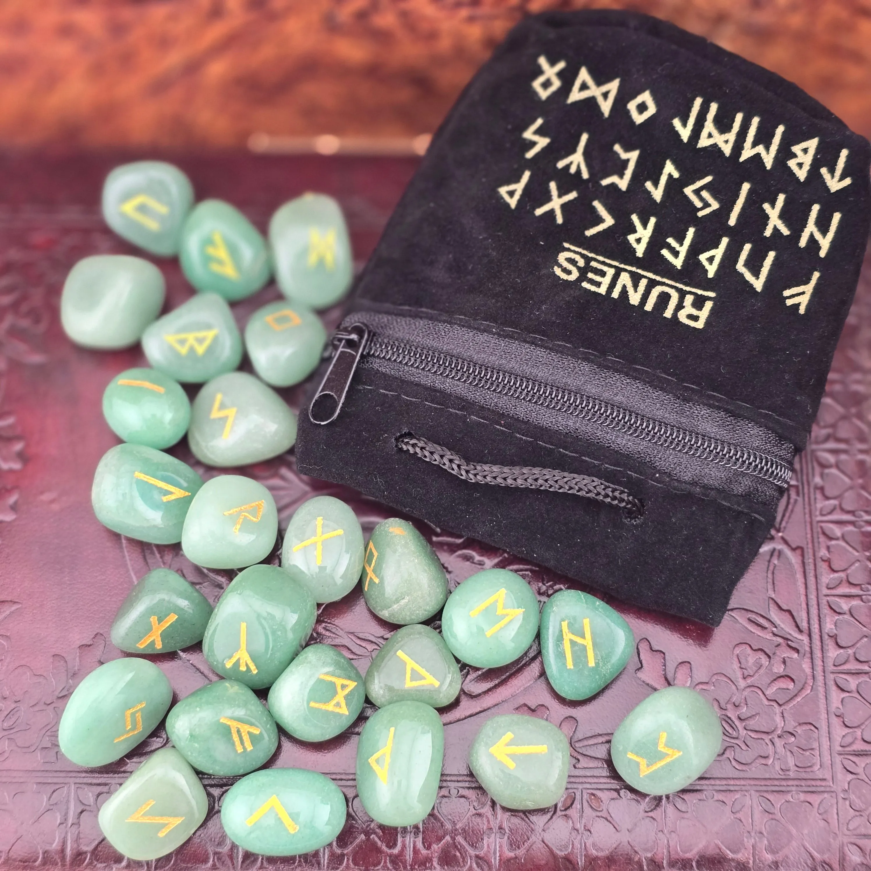 GREEN AVENTURINE RUNE SET