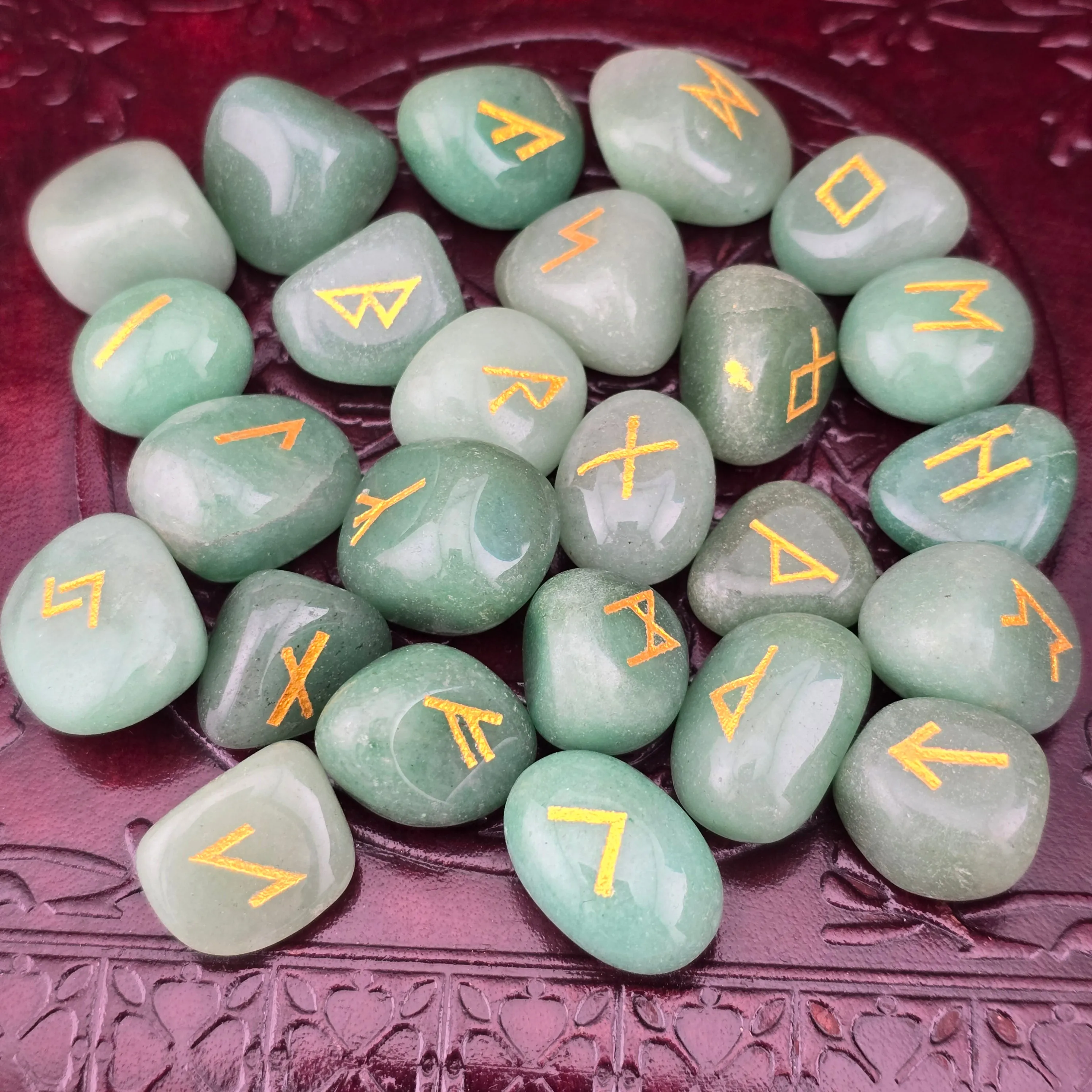 GREEN AVENTURINE RUNE SET