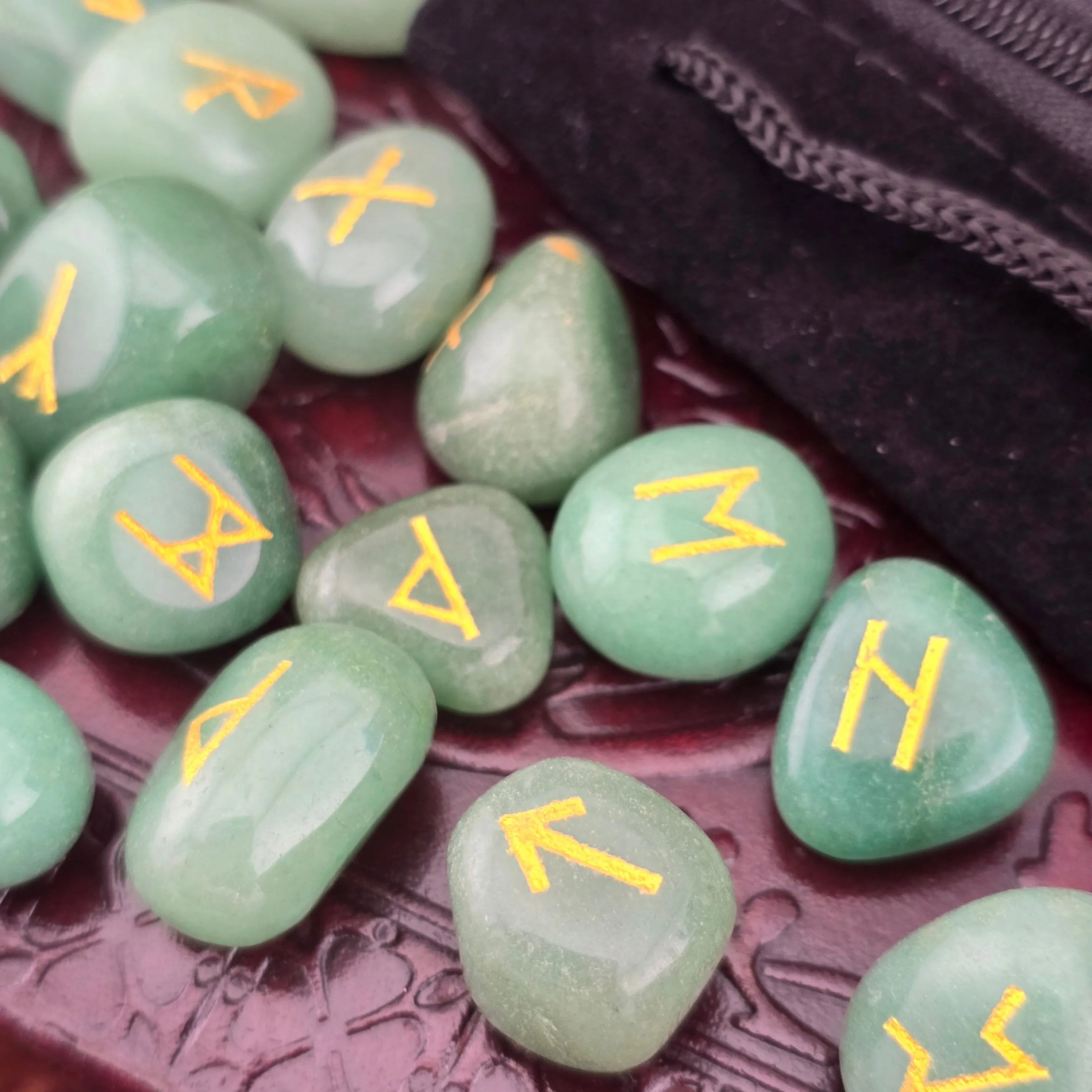 GREEN AVENTURINE RUNE SET