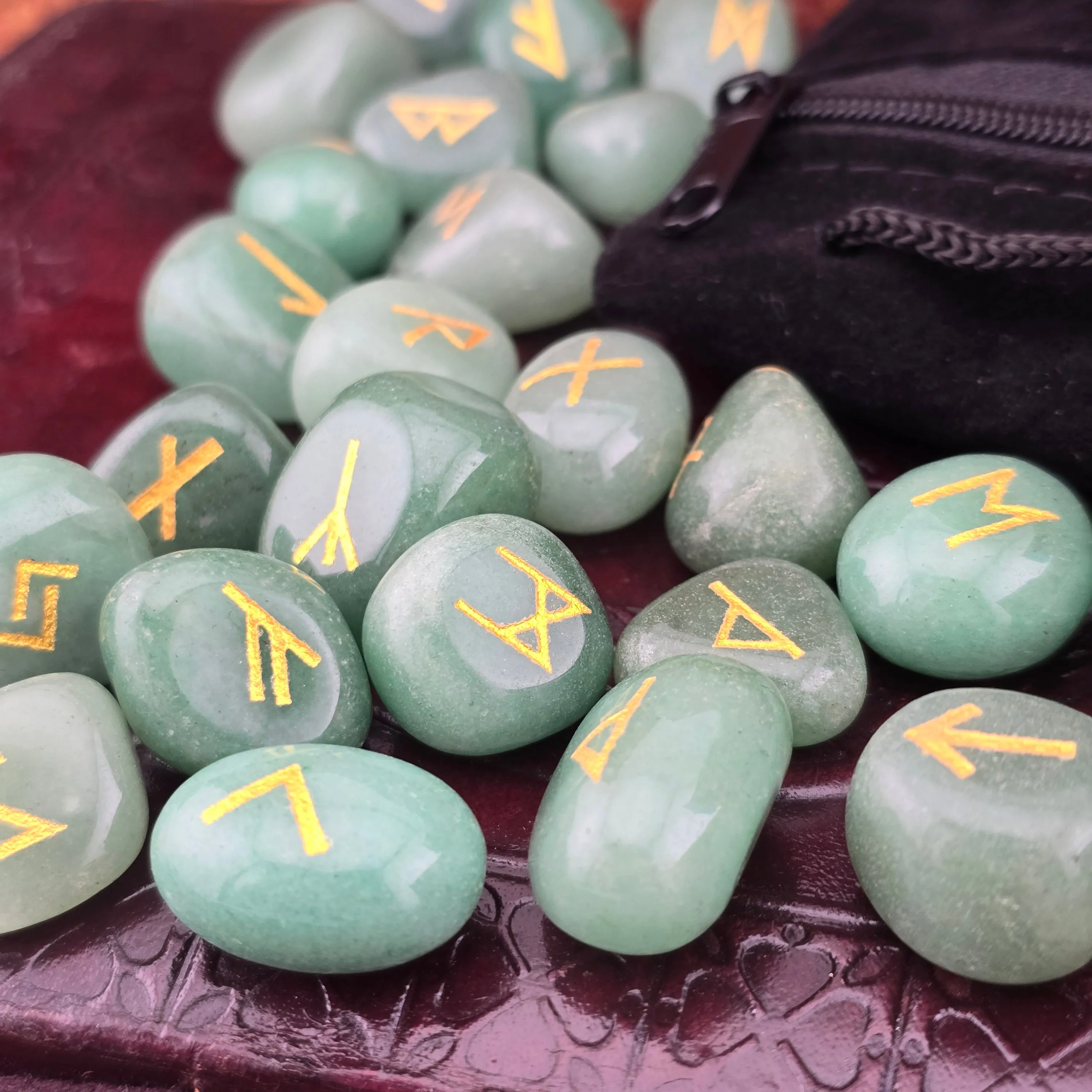 GREEN AVENTURINE RUNE SET