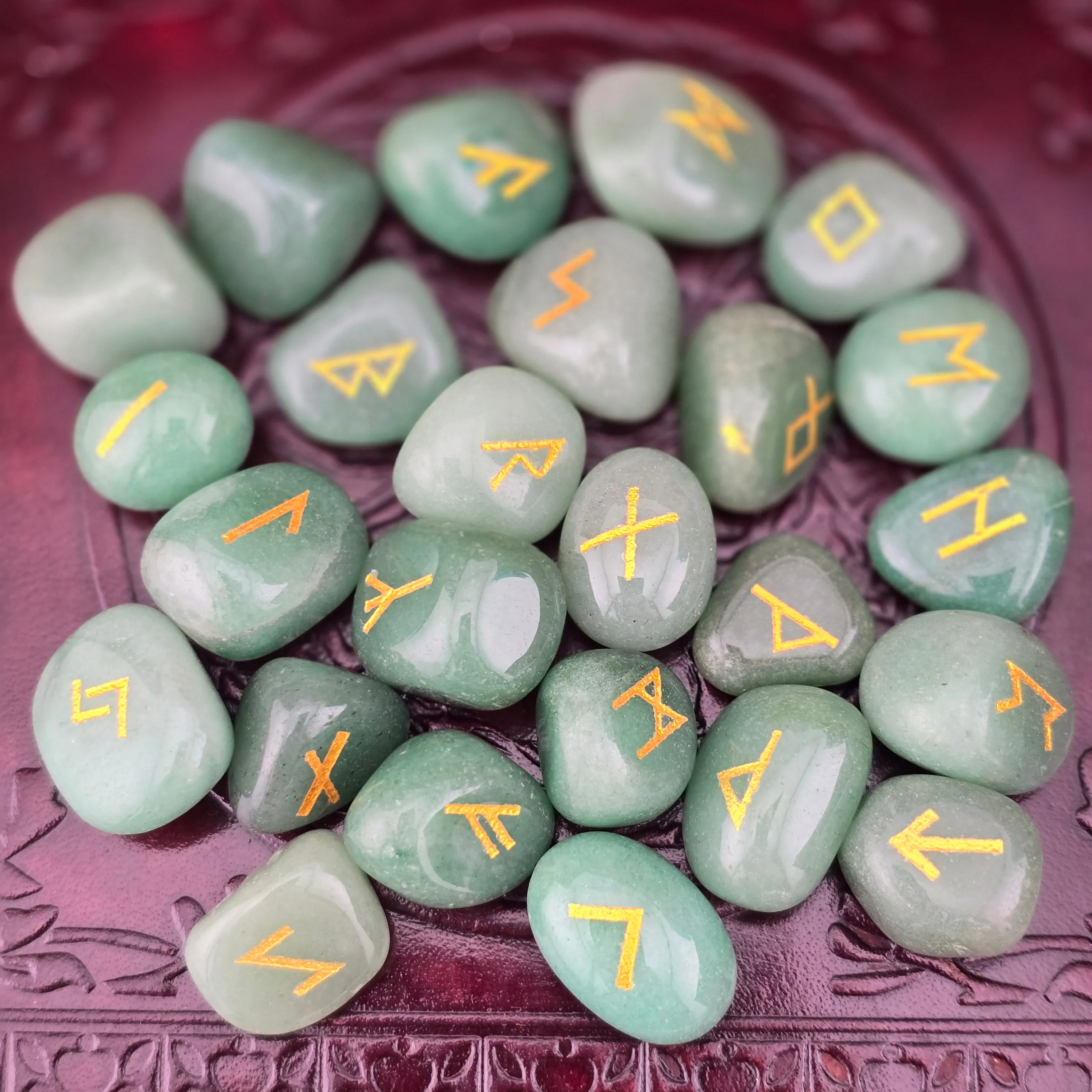 GREEN AVENTURINE RUNE SET