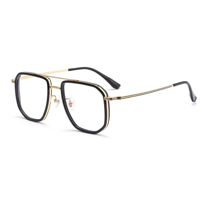 Hotochki Men's Full Rim Titanium Alloy IP Plated Frame Eyeglasses 2216yj