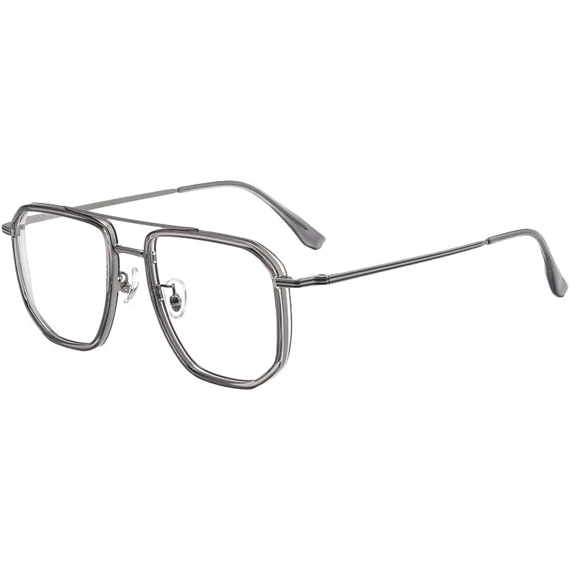 Hotochki Men's Full Rim Titanium Alloy IP Plated Frame Eyeglasses 2216yj