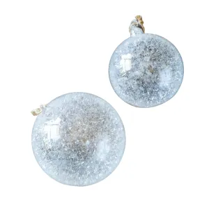 Icy Frost Glass Ball Ornament