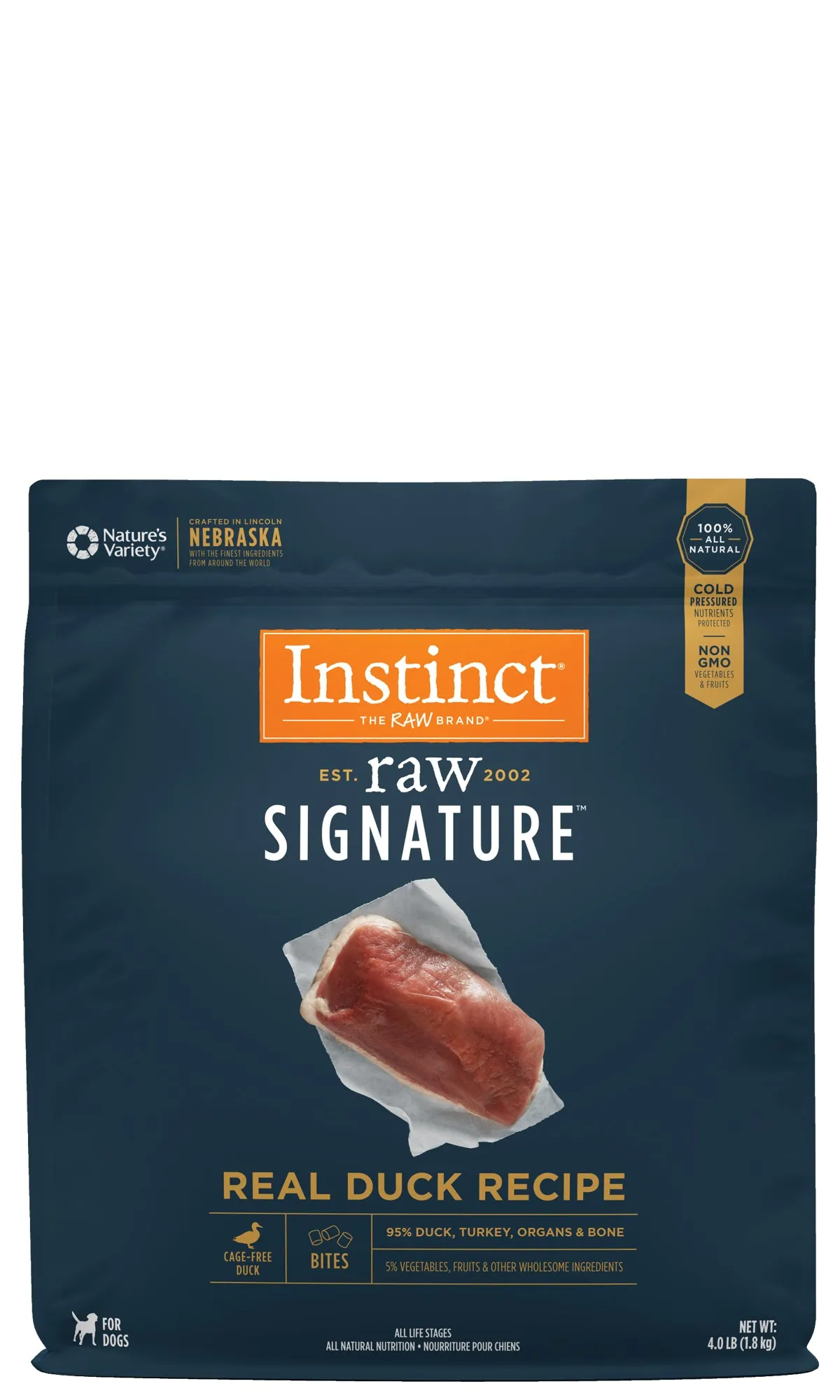 Instinct Canine Raw Signature Frozen Bites Real Duck Recipe