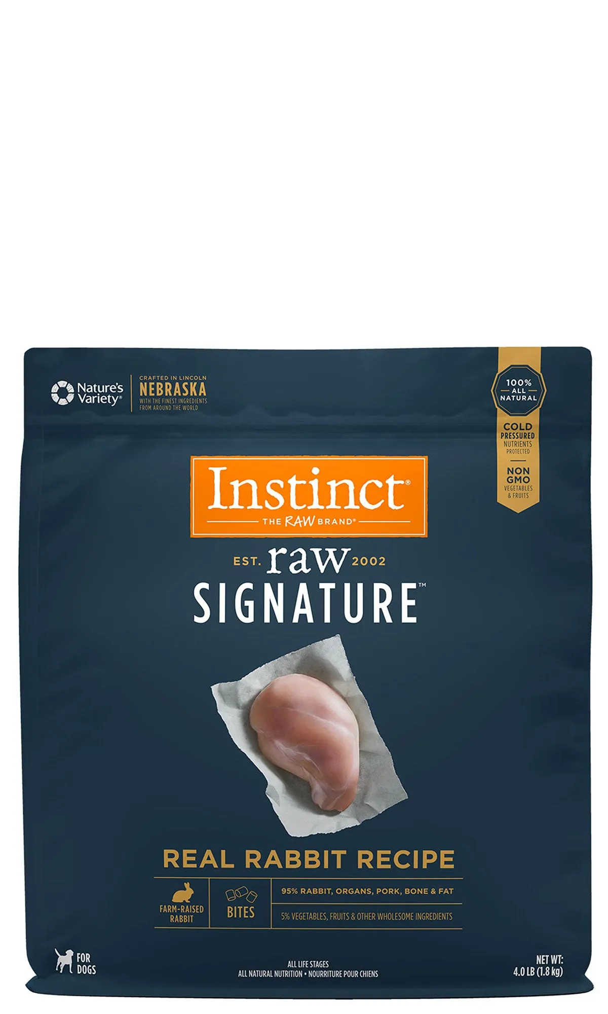 Instinct Canine Raw Signature Frozen Bites Real Rabbit Recipe