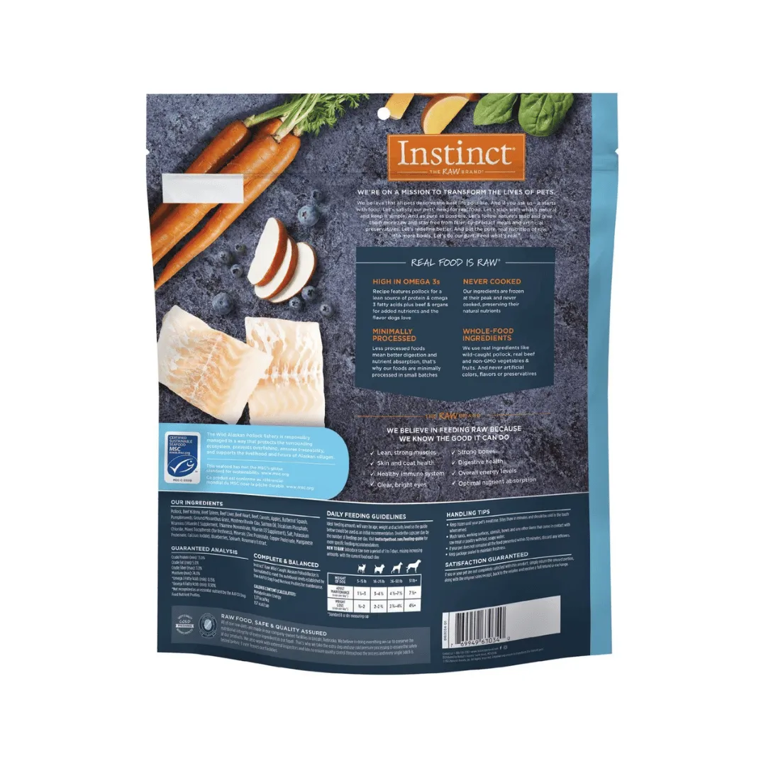 Instinct Frozen Raw Bites GF Wild-Caught Alaskan Pollock Dog Food