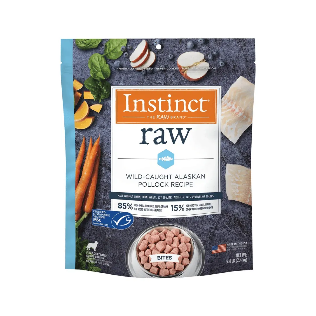 Instinct Frozen Raw Bites GF Wild-Caught Alaskan Pollock Dog Food