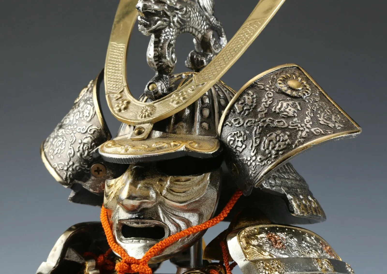 Japanese beautiful Vintage Samurai Small Metal Figure Doll Tsushima