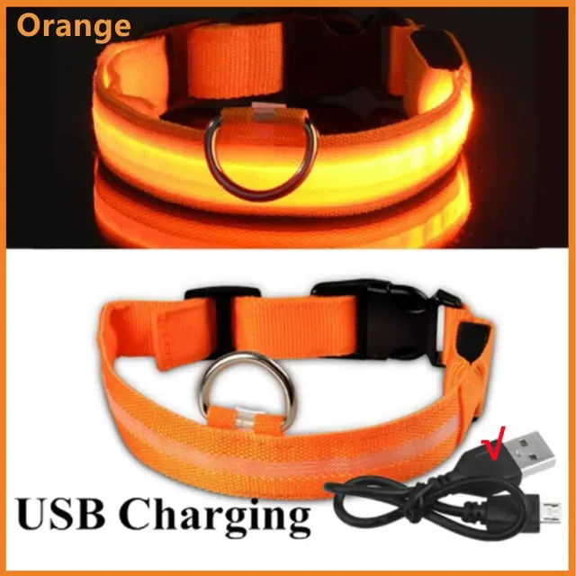 LED Glowing Adjustable  Safety Dog Collar