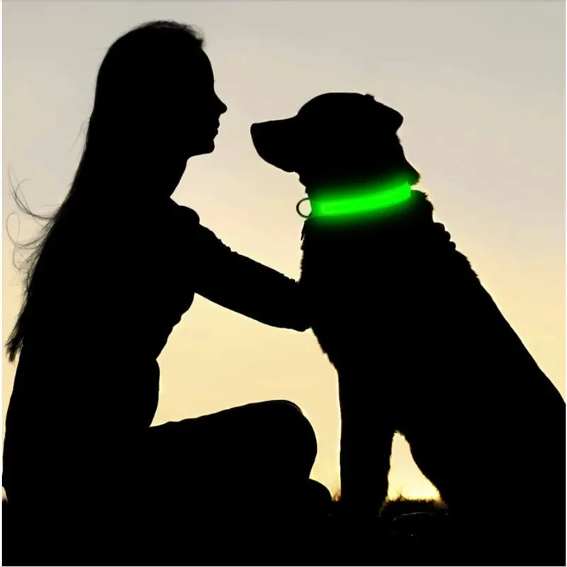 LED Glowing Adjustable  Safety Dog Collar