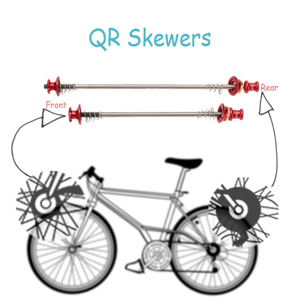 Lixada 2Pcs Ultralight Bicycle Skewers Quick Release Titanium Axle QR Skewer