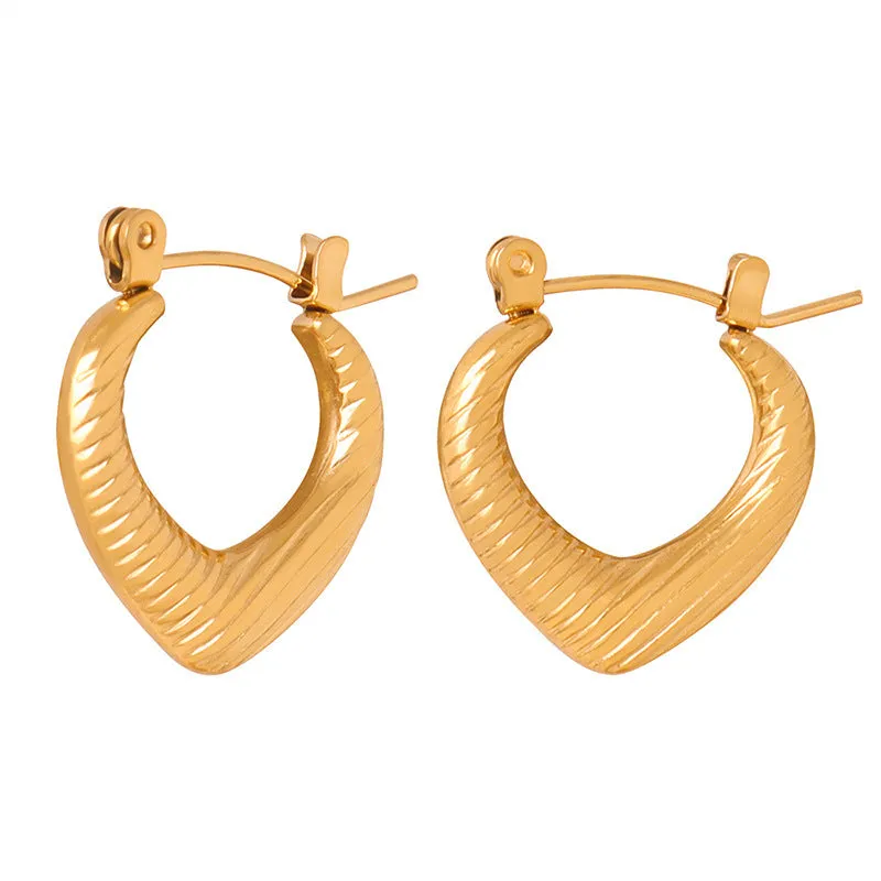 Luxurious Geometric Gold-Plated Earrings with Titanium Steel - Planderful Everyday Genie Collection