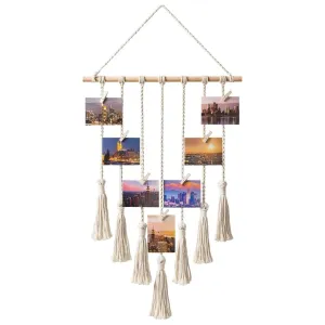 Macrame Photo Display Wall Hanging Picture Organizer