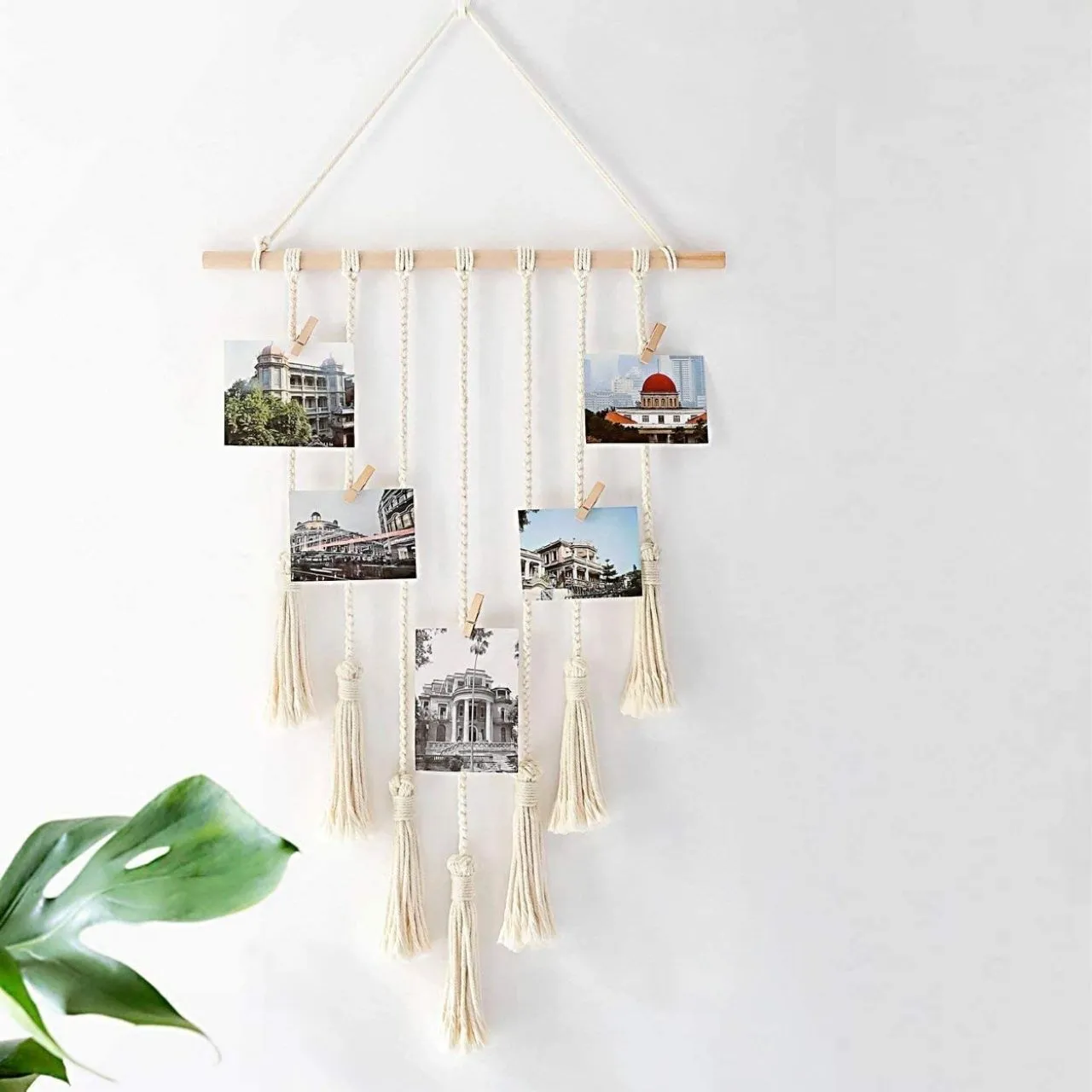 Macrame Photo Display Wall Hanging Picture Organizer