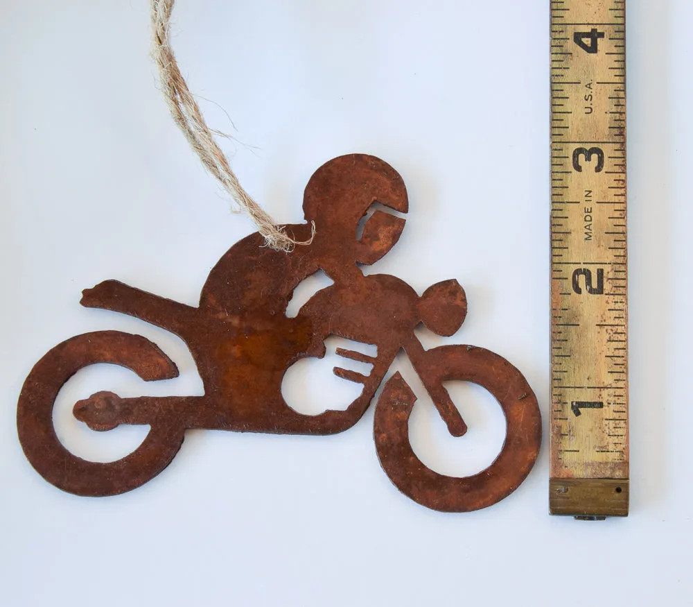 motorcycle rider ornament