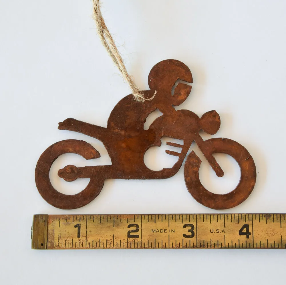 motorcycle rider ornament