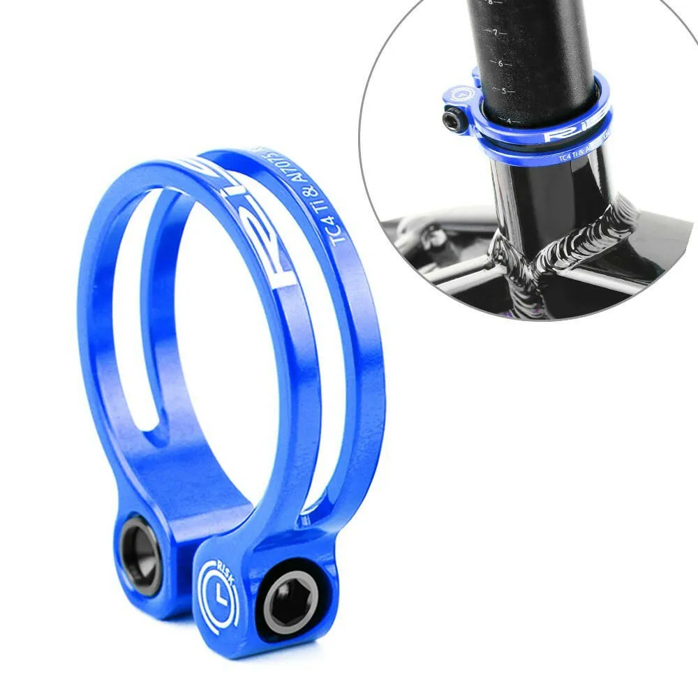 MTB Mountain Road Bicycle Seatpost Seat Tube Clamp Clip with Titanium Bolt