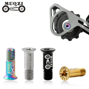 MUQZI 2PCS Bike M5 Titanium Screws Rear Derailleur Jockey Wheel Screws Pulley Guide Wheel Fixed Bolts MTB Road Accessories Parts