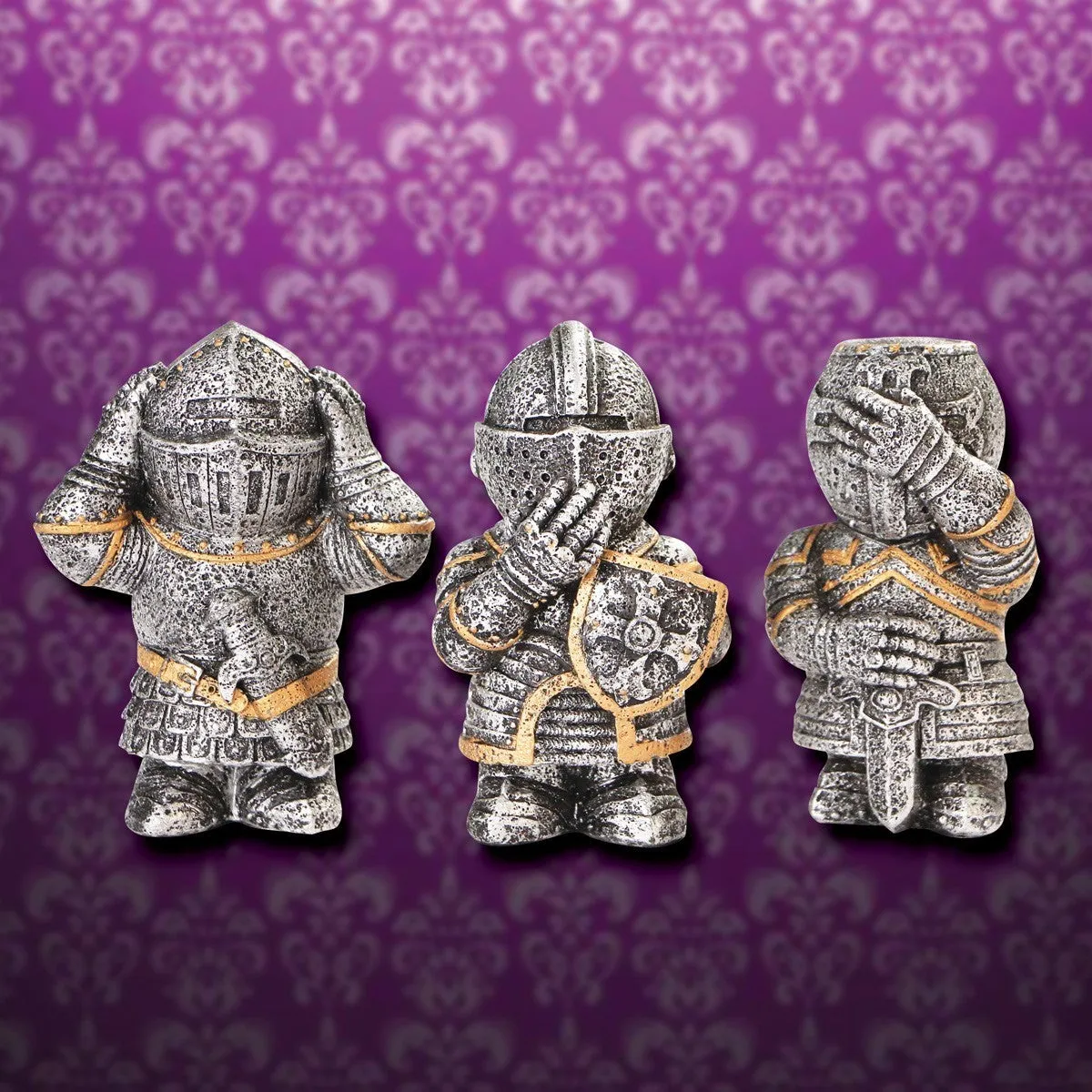 No Evil Knights Figurines - Set of 3