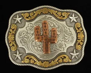 NOCONA 37400 RECTANGLE CACTUS BELT BUCKLE