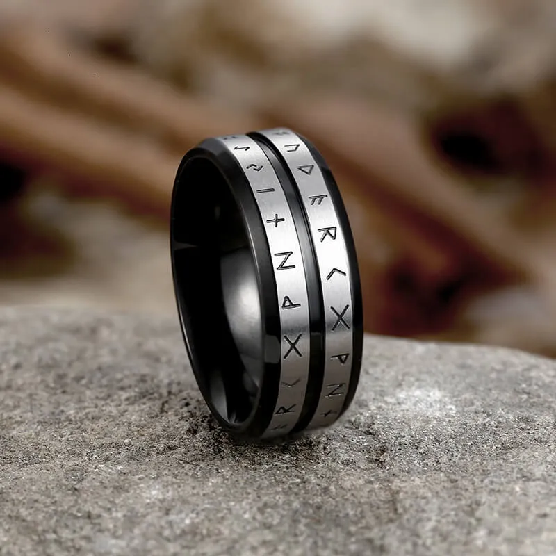 Norse Runes Stainless Steel Viking Ring