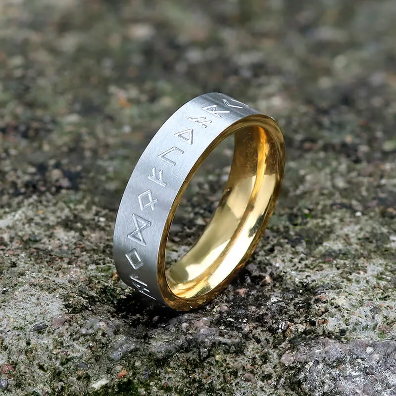 Norse Runes Stainless Steel Viking Ring