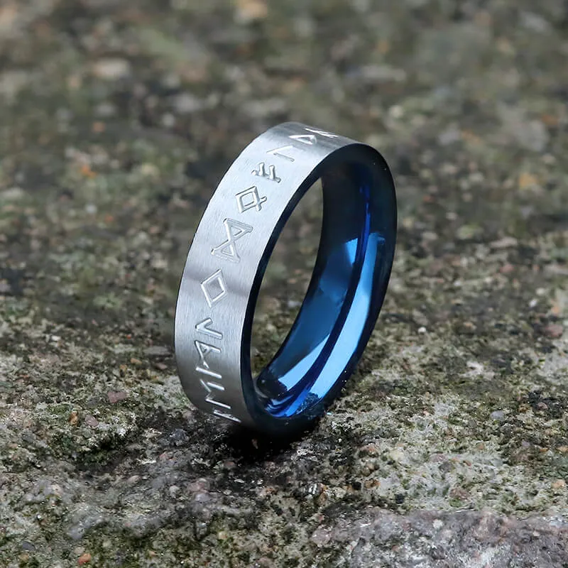 Norse Runes Stainless Steel Viking Ring