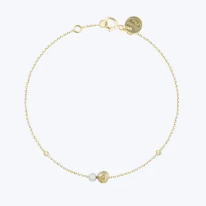 Pearl and Golden Ball Bracelet