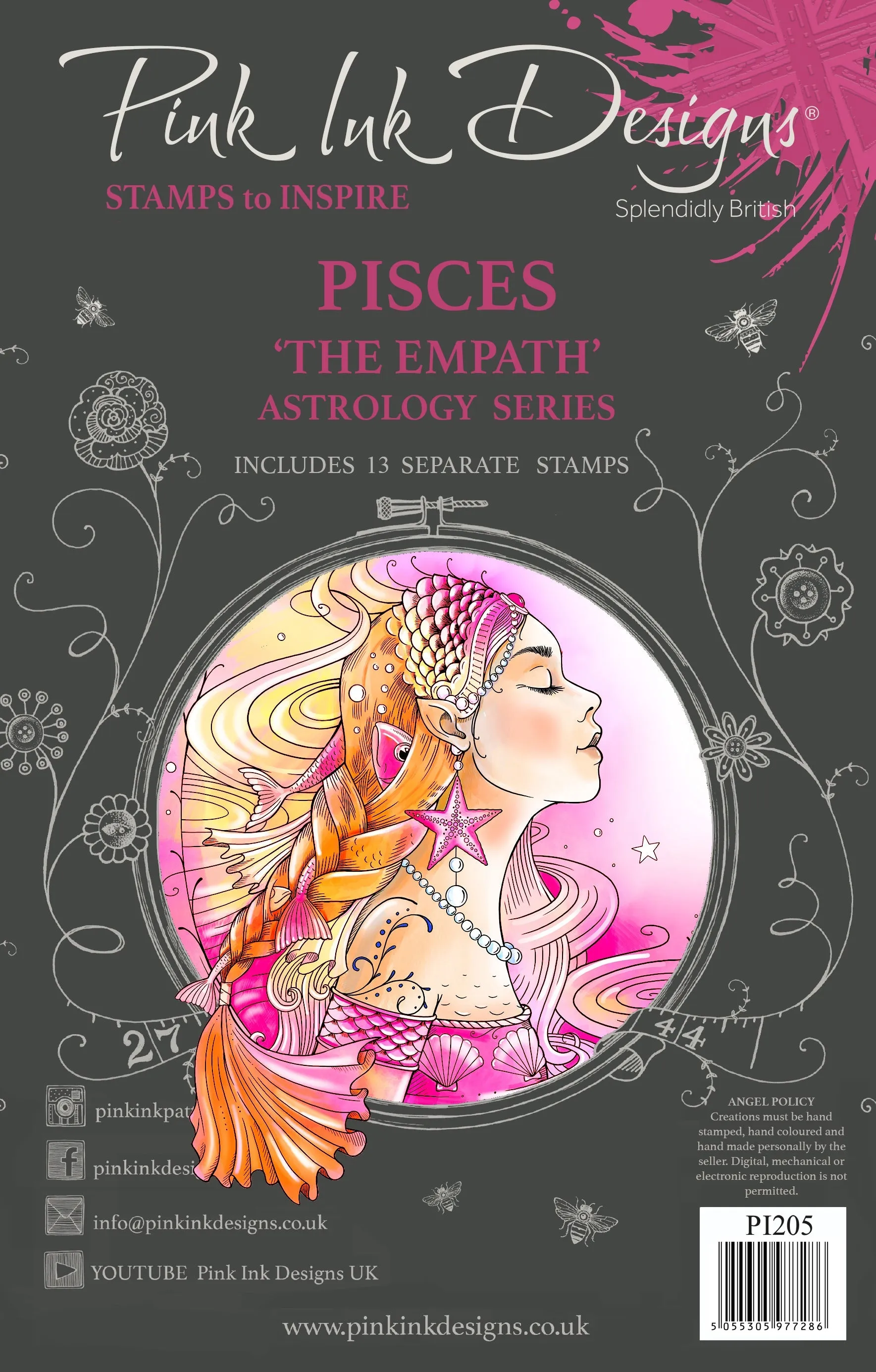 Pink Ink Designs Pisces - The Empath 6 in x 8 in Clear Stamp Set